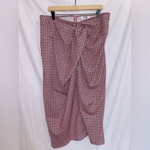 Showpo NWT Brunita Twist Front Slit High Waisted Midi Skirt size US 14